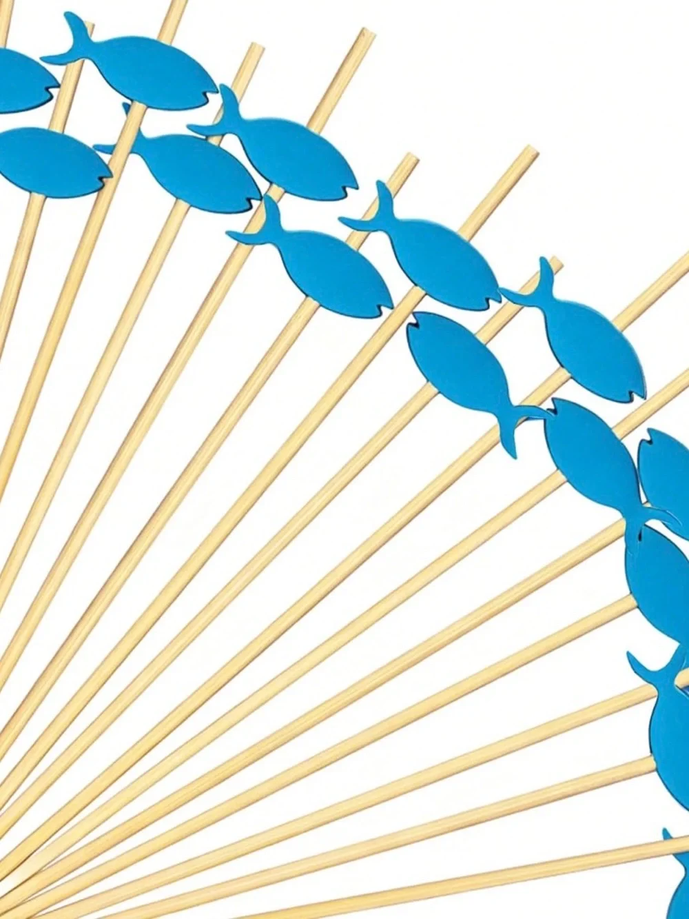 🐟Blue Fish Bamboo Cocktail Picks Party Skewers